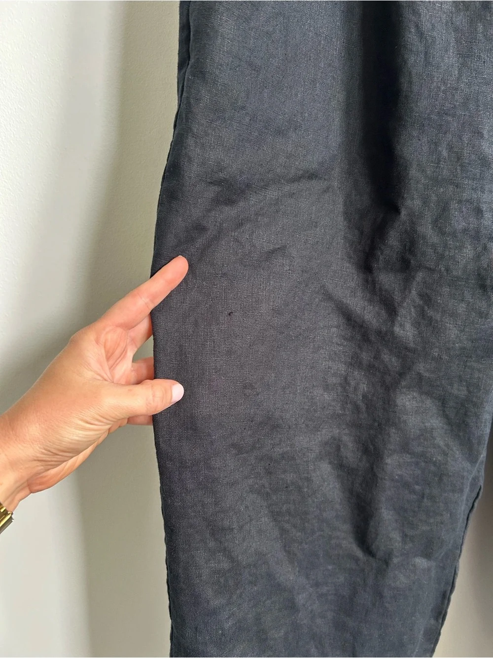 Quince Black Linen Cropped Pants XL